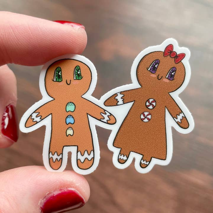 Mini adesivo coppia di pan di zenzero per la vendita all'ingrosso da parte di The Creative Ink