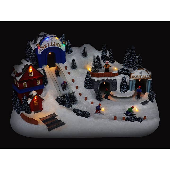 Top Treasures - Wholesale Christmas Decoration - Ski Resort with Moving Skiers5