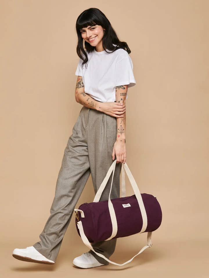 Simon Prune duffel bag for wholesale by Hindbag