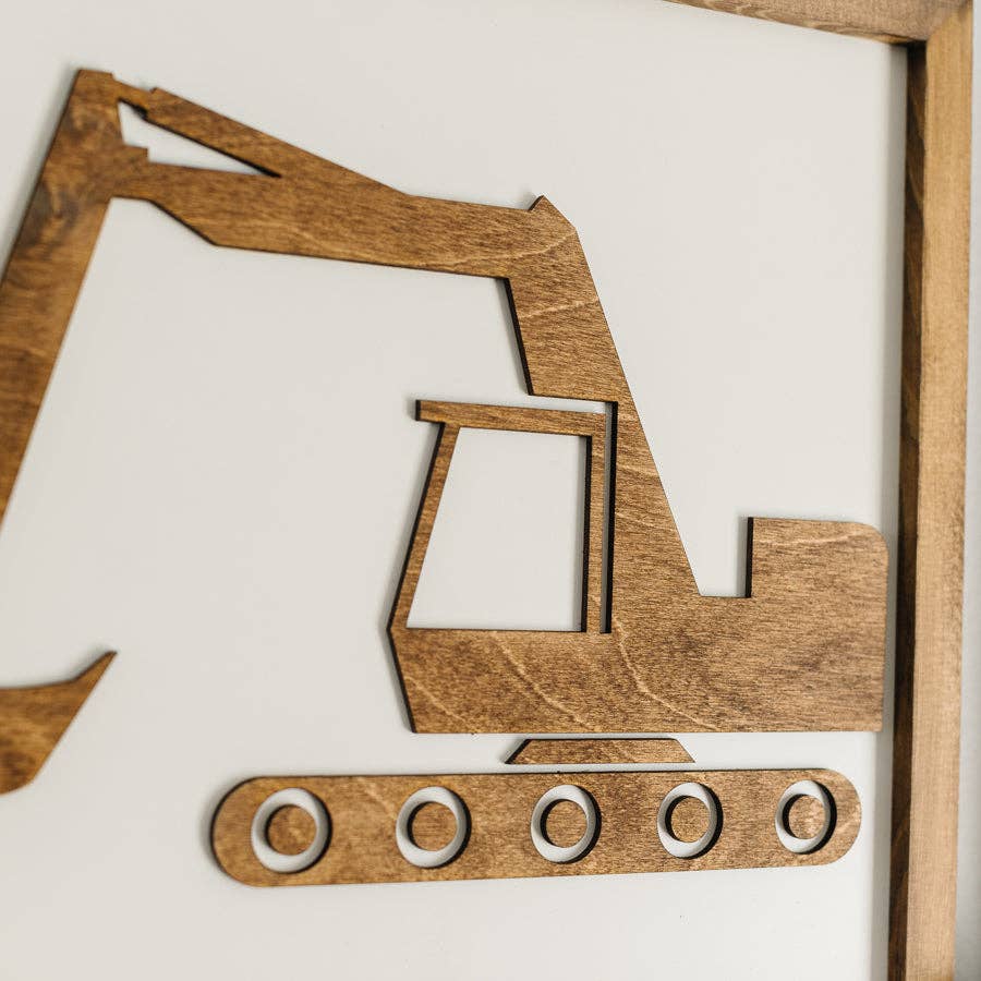 Nail and Hook Laser Cut Home Decor - Wholesale Sign - Construction Truck | 14x14 inch Wood Sign | Construction Room Decor | Construction Truck Bedroom2