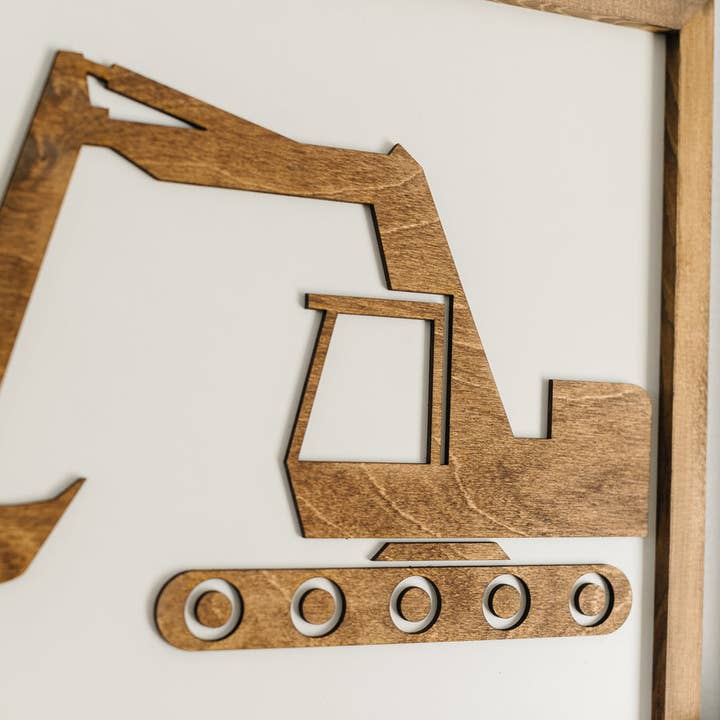 Nail and Hook Laser Cut Home Decor - Wholesale Sign - Construction Truck | 14x14 inch Wood Sign | Construction Room Decor | Construction Truck Bedroom2