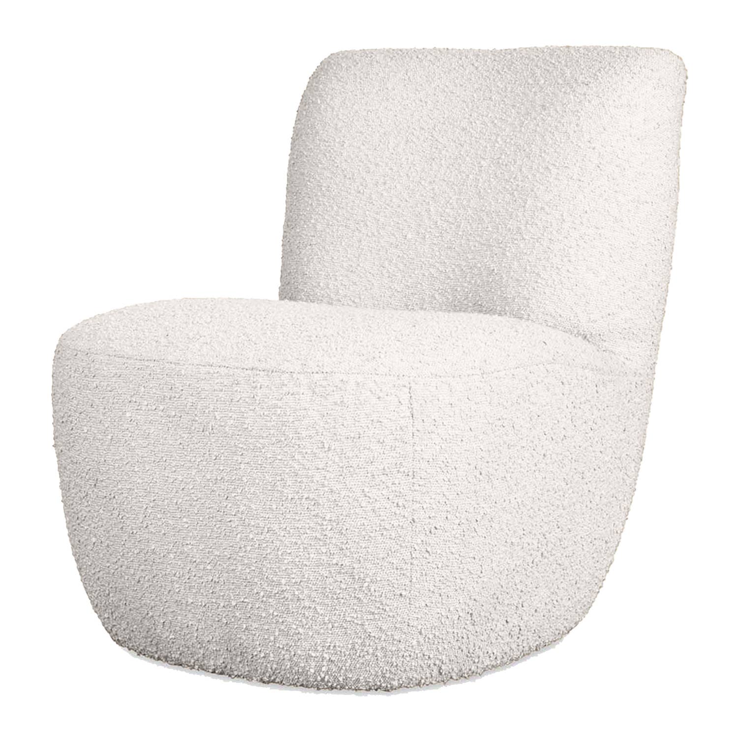 White Eve armchair in natural boucle fabric L58 D73 H71cm for wholesale on Faire1