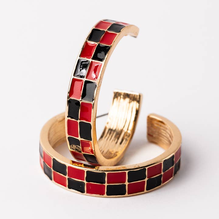 Earrings Sunny Red & Black M for wholesale by Michelle McDowell