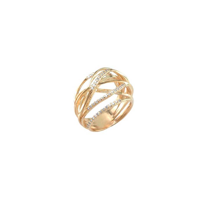Ring Finished in 18K Rose Gold Women Jewelry 13207V for wholesale by Gio Fantato