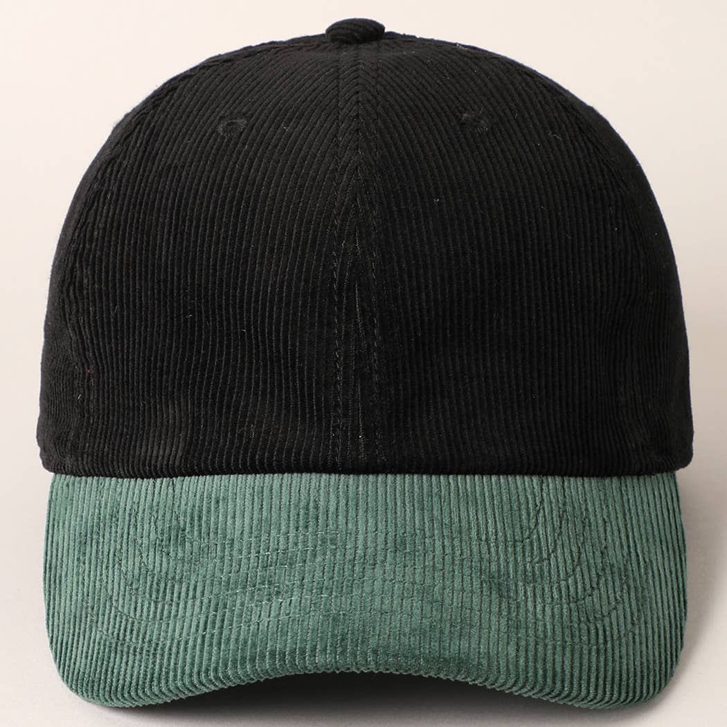 Fashion City - Wholesale Baseball Cap - Unisex - Corduroy Two-Tone Adjustable Baseball Cap55