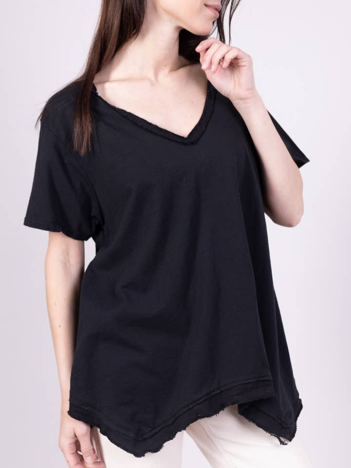 100% bomuldsbroderet hjerte T-shirt med stort snit for engroshandel hos L'Emotion