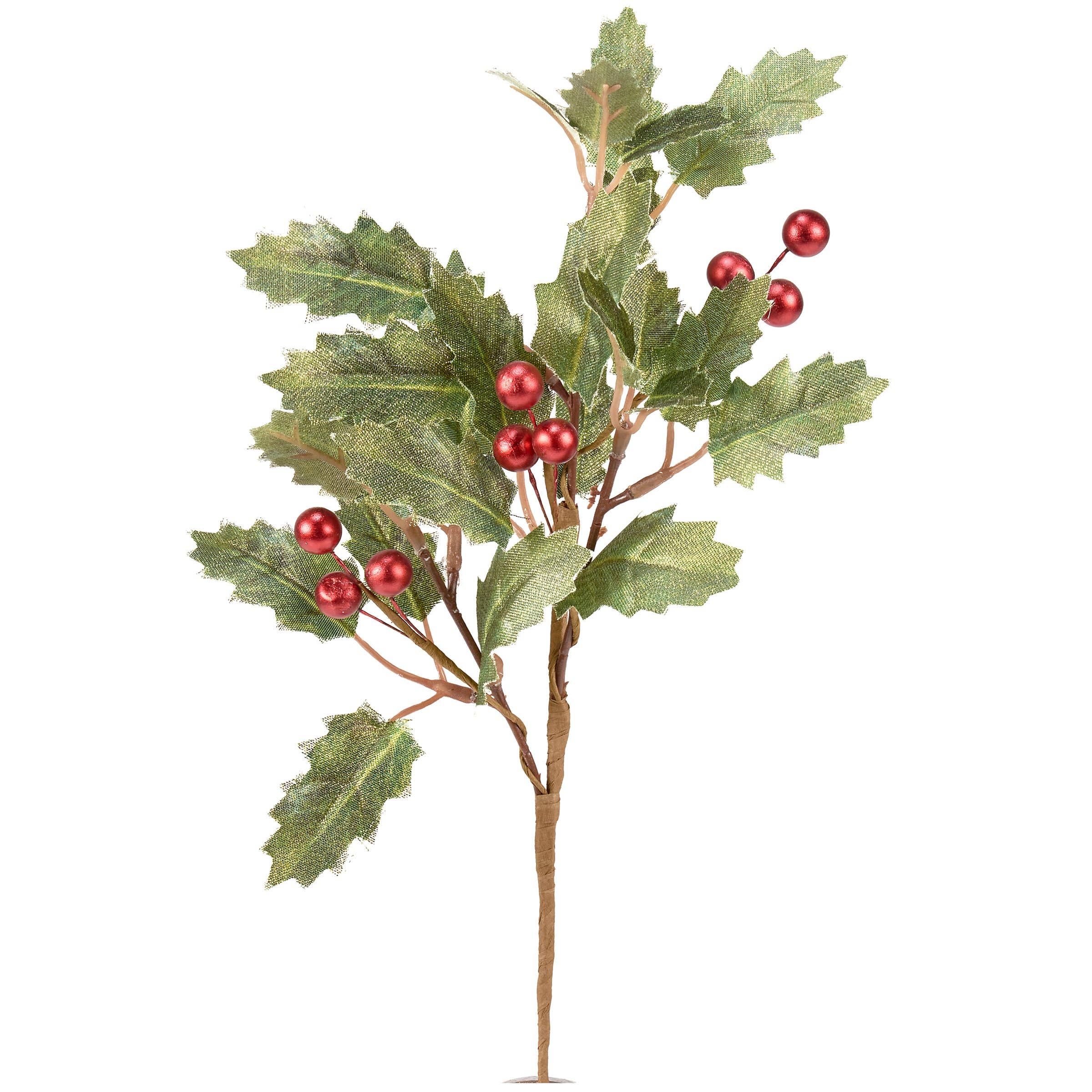 Primitives by Kathy - Wholesale Artificial Flowers - Holly Leaves Floral Pick1