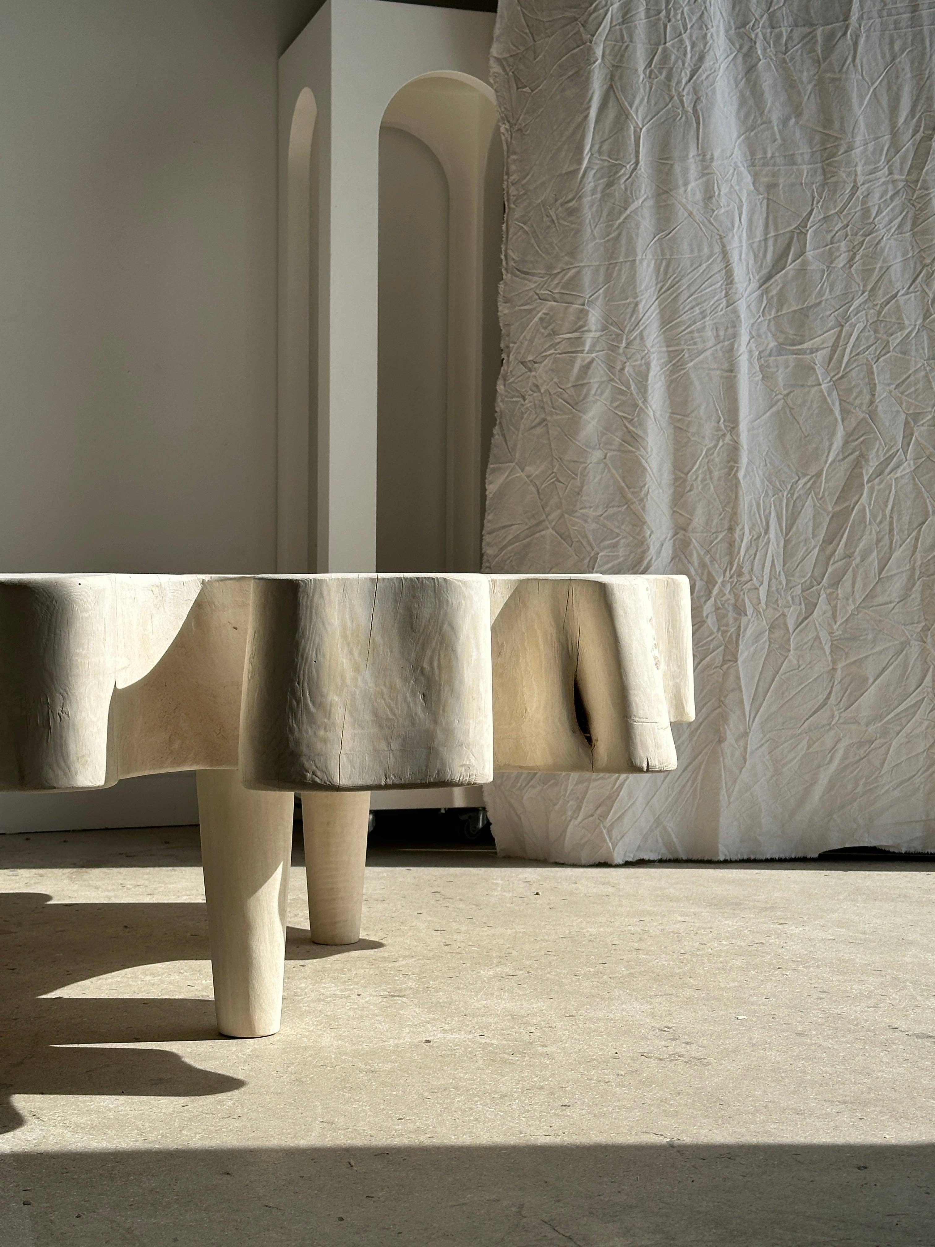 Office Objets - Wholesale Coffee Table - Very large coffee table in bleached mango wood with organic top D:140cm34