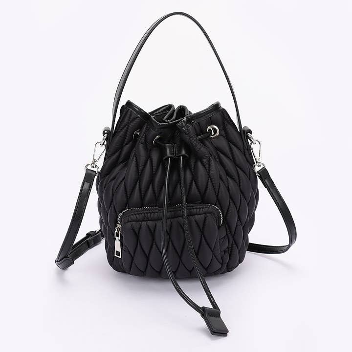 3AM BY H&D ACCESSORIES - Wholesale Clutch Bag - Women's - Quilted Faux Leather Bucket Bag
