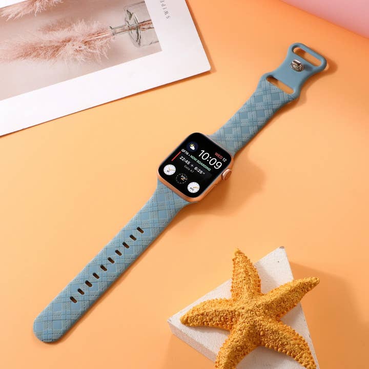 APPLE WATCH9-1 ENGRAVED CHECKERED SILICONE STRAP_CWWW0052 for wholesale by ACCITY