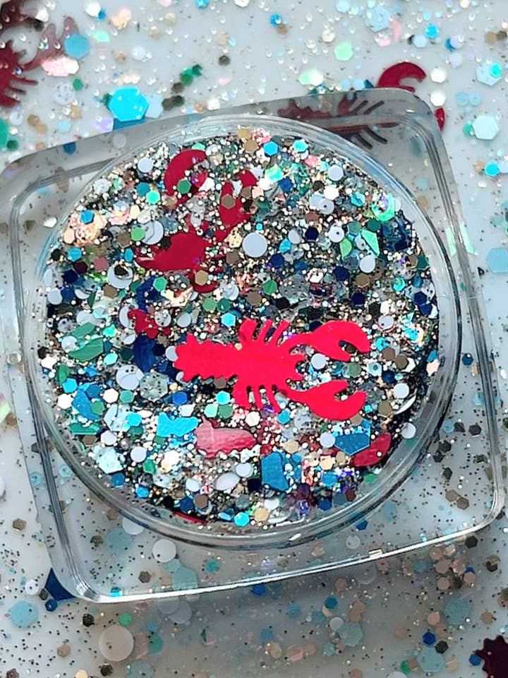 Crawfish Boil Teal Gold and White Face and Glitter Gel for wholesale by Nola Glitter Goddess