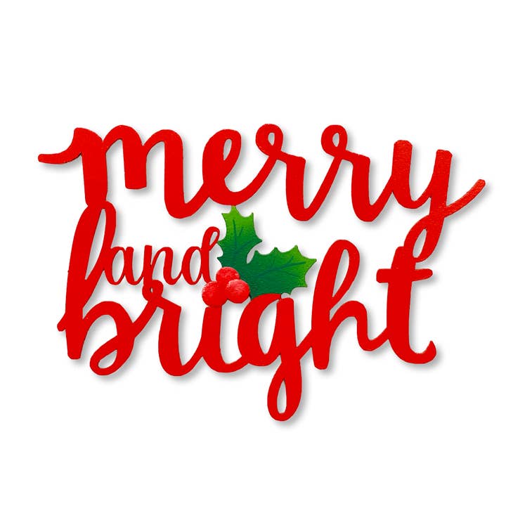 "Merry & Bright" Magnet, Christmas Decor for wholesale by Roeda Studio