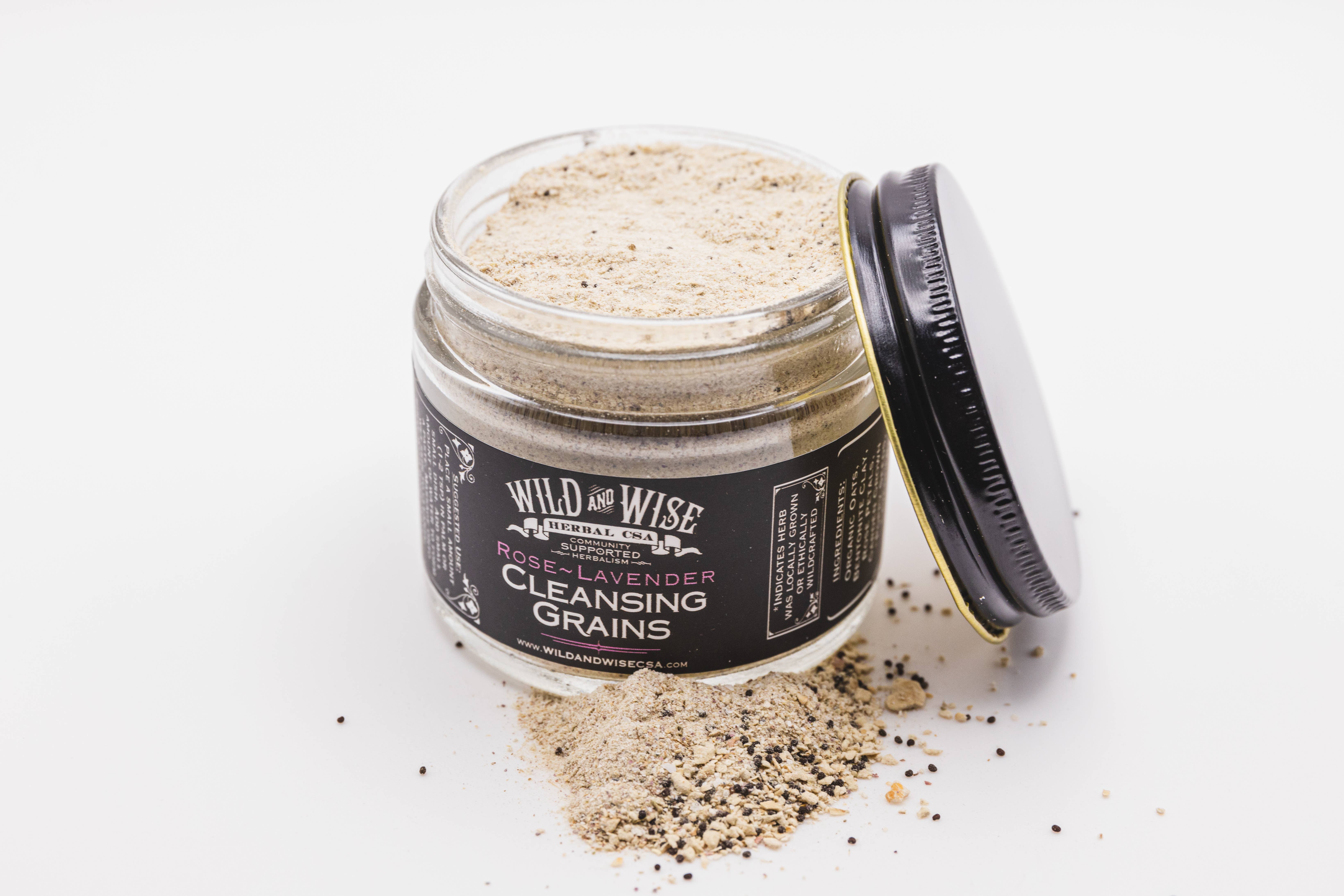 Wild and Wise Herbal CSA - Wholesale Facial Cleanser - Rose ~ Lavender Cleansing Grains