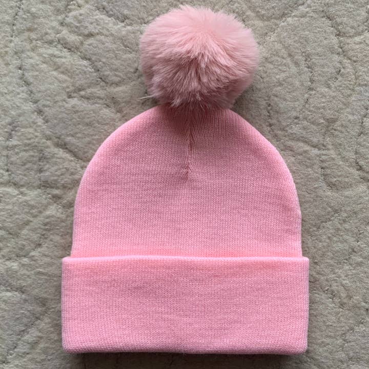 Himmelberg Baby – wholesale Mössa - Barn – Pom Pom Baby/Barn Rosa Mössa Hatt, 0 till 8 år