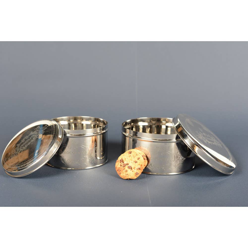 AULICA - Wholesale Cookie Jar - Silver round chocolate box 15x15x9cm1