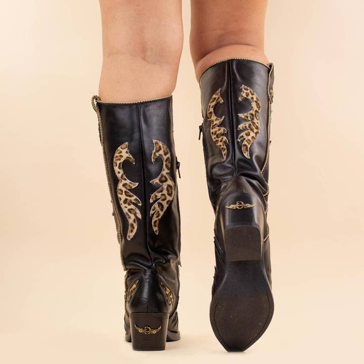 Moonrise - Venta al por mayor Botas cowboy - Mujer - Nemonic 2354 botas boho leopardo negro