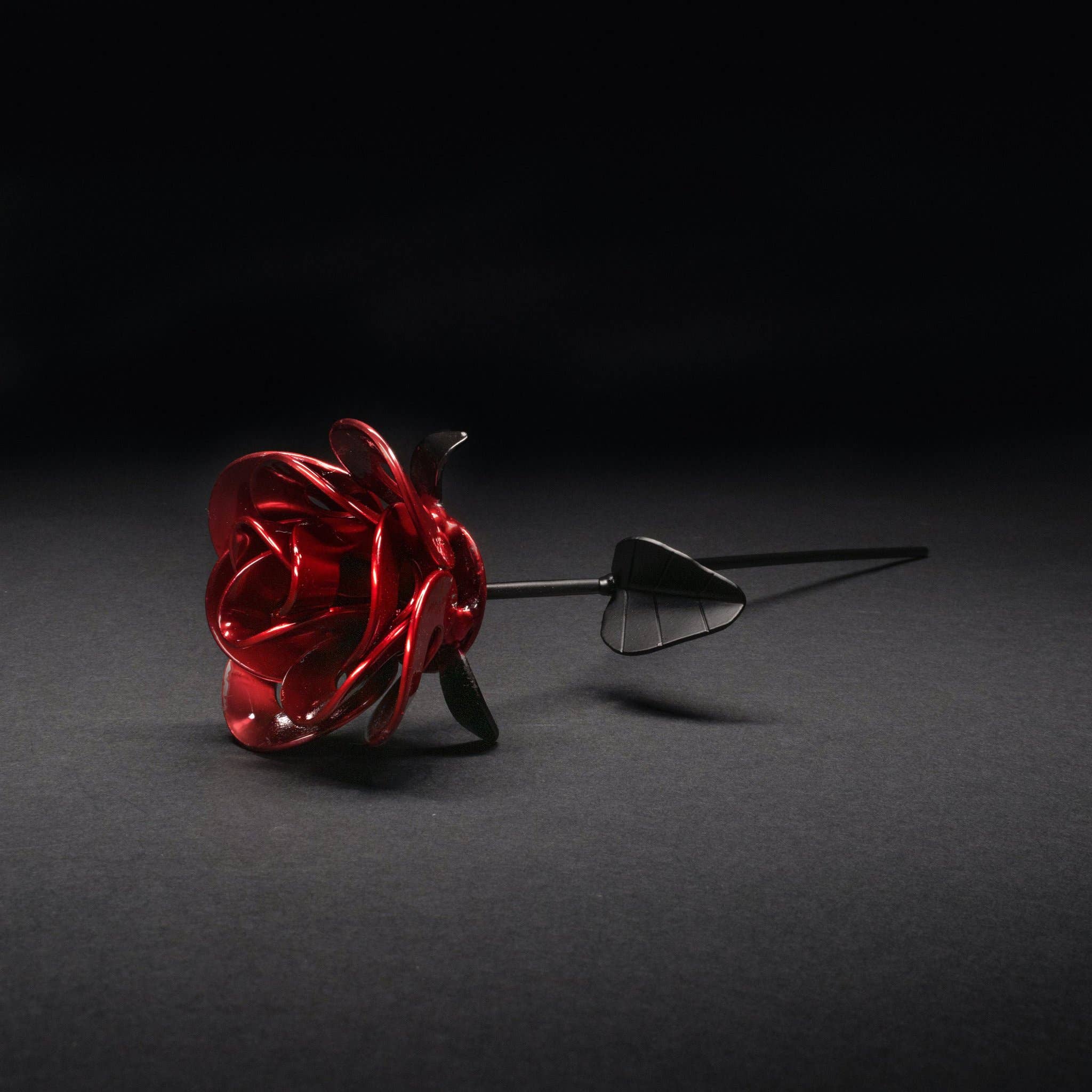 Metal Relic - Wholesale Artificial Flowers - Red and Black Single Immortal Rose Individually Packed1