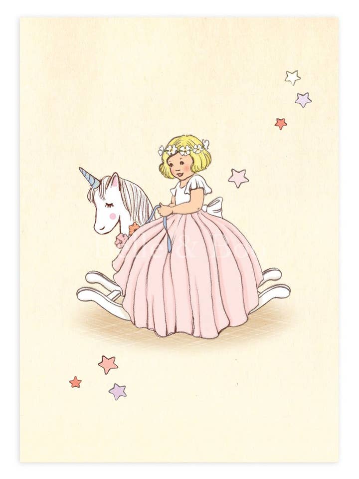 Unicorn Rocker Postcard for wholesale by Belle & Boo Ltd