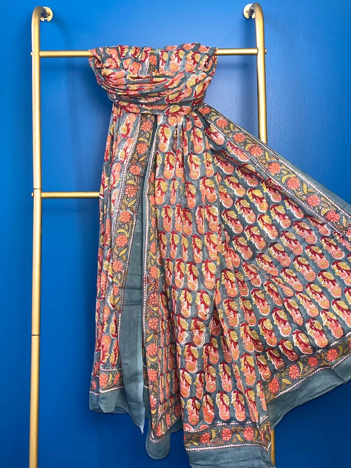 Cotton Scarf- Teal Blue for wholesale by HAPPY HATTI