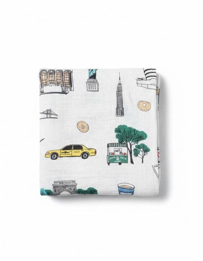 Little Hometown - Wholesale Swaddle - Baby - New York City Baby Muslin Swaddle Receiving Blanket Soft Bamboo Cotton Blend1