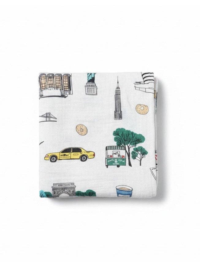 Little Hometown - Wholesale Swaddle - Baby - New York City Baby Muslin Swaddle Receiving Blanket Soft Bamboo Cotton Blend1