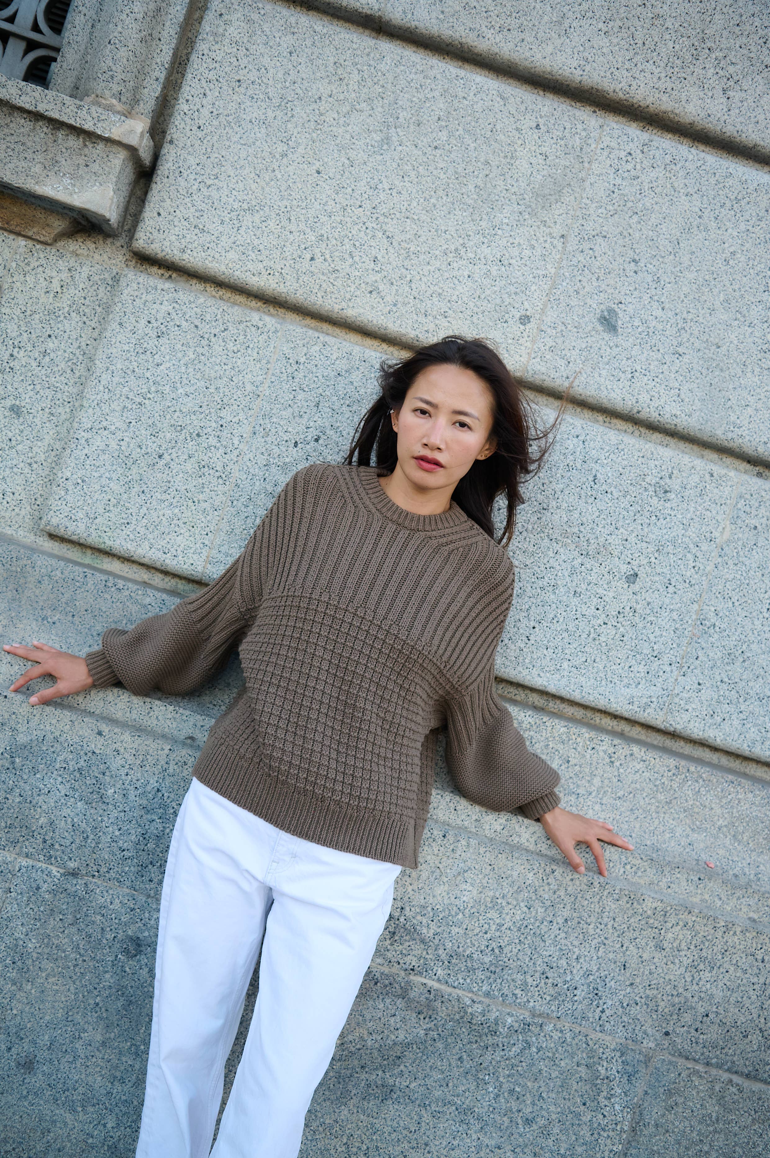 Delčia: 100% Cotton Earth Brown Sweater for wholesale on Faire