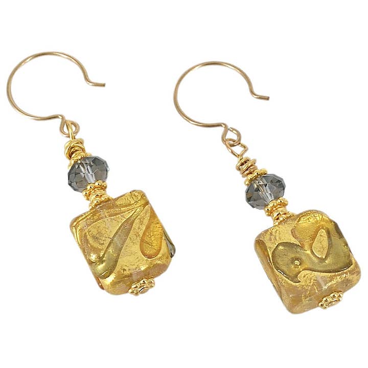 Boucles d'oreilles pendantes en verre de Murano véritable | Boucles d'oreilles pendantes pour la vente par Viktoria Simonë