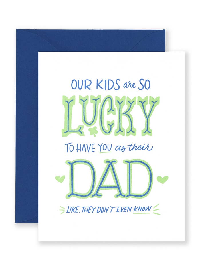 Lucky Dad Greeting Card for wholesale by Lionheart Prints