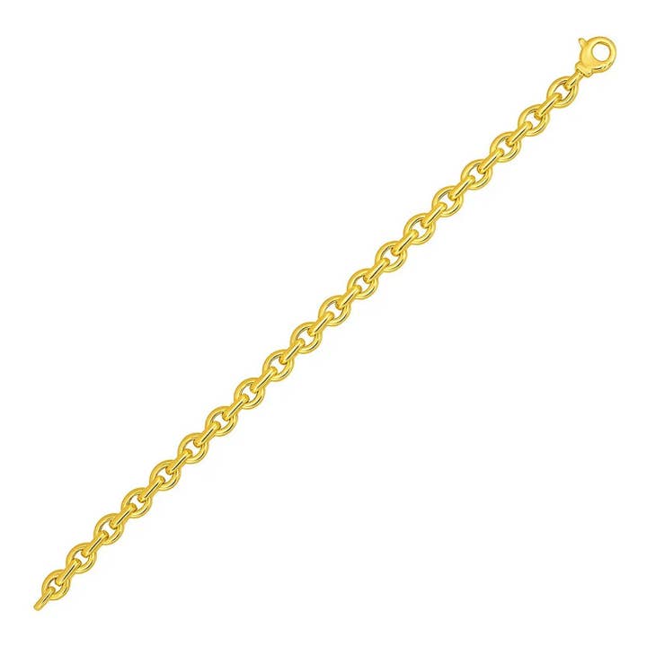 14k Geelgouden Gepolijste Ovale Schakelarmband (6,20 mm) voor wholesale door RubyAnn Jewelry
