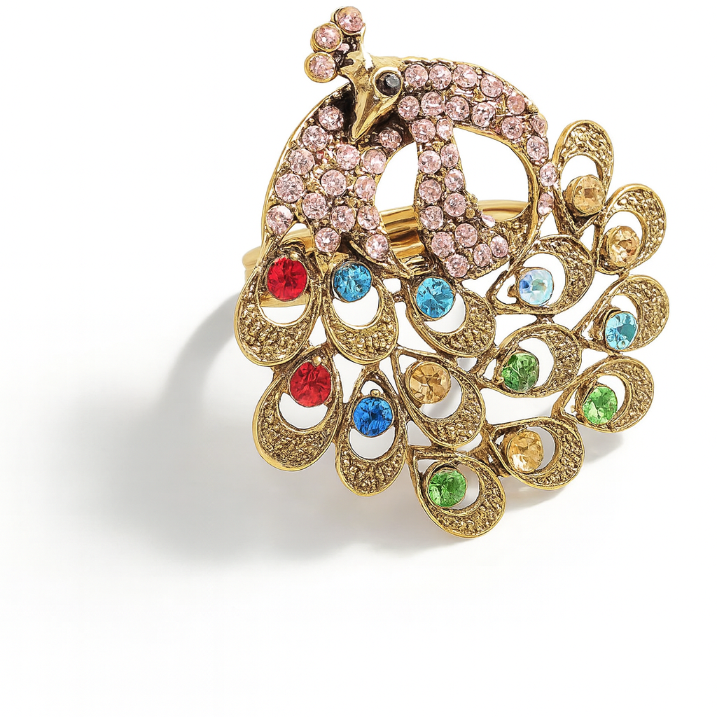 Fennco Styles – Engroshandel Servietring – Bejeweled påfugleservietring – Et strejf af overdådighed2