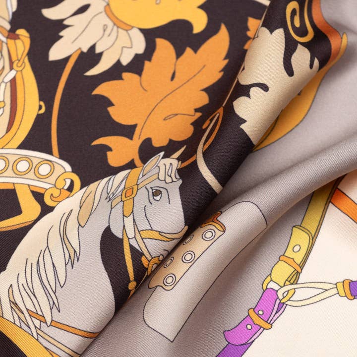 Elizabetta Made in Italy USA - Wholesale Scarf - Women's - Sella Nobile - Silk Foulard - Tan5