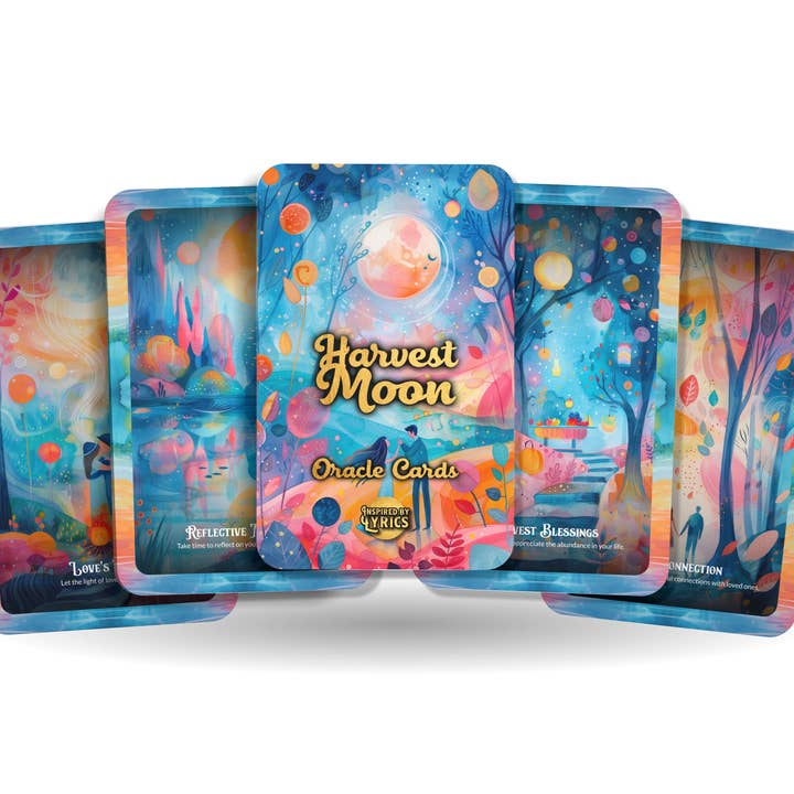 Cartes Harvest Moon Oracle - Un voyage spirituel unique - Inspiré des paroles - Cartes de pleine conscience pour la vente par Ibiza Tarot USA