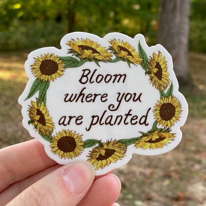 Bloom Where You Are Planted Vinyl Sticker - Nature Artist and other Purchase Wholesale cost of compost. Free Returns & Net 60 Terms on Faire trending on Faire.