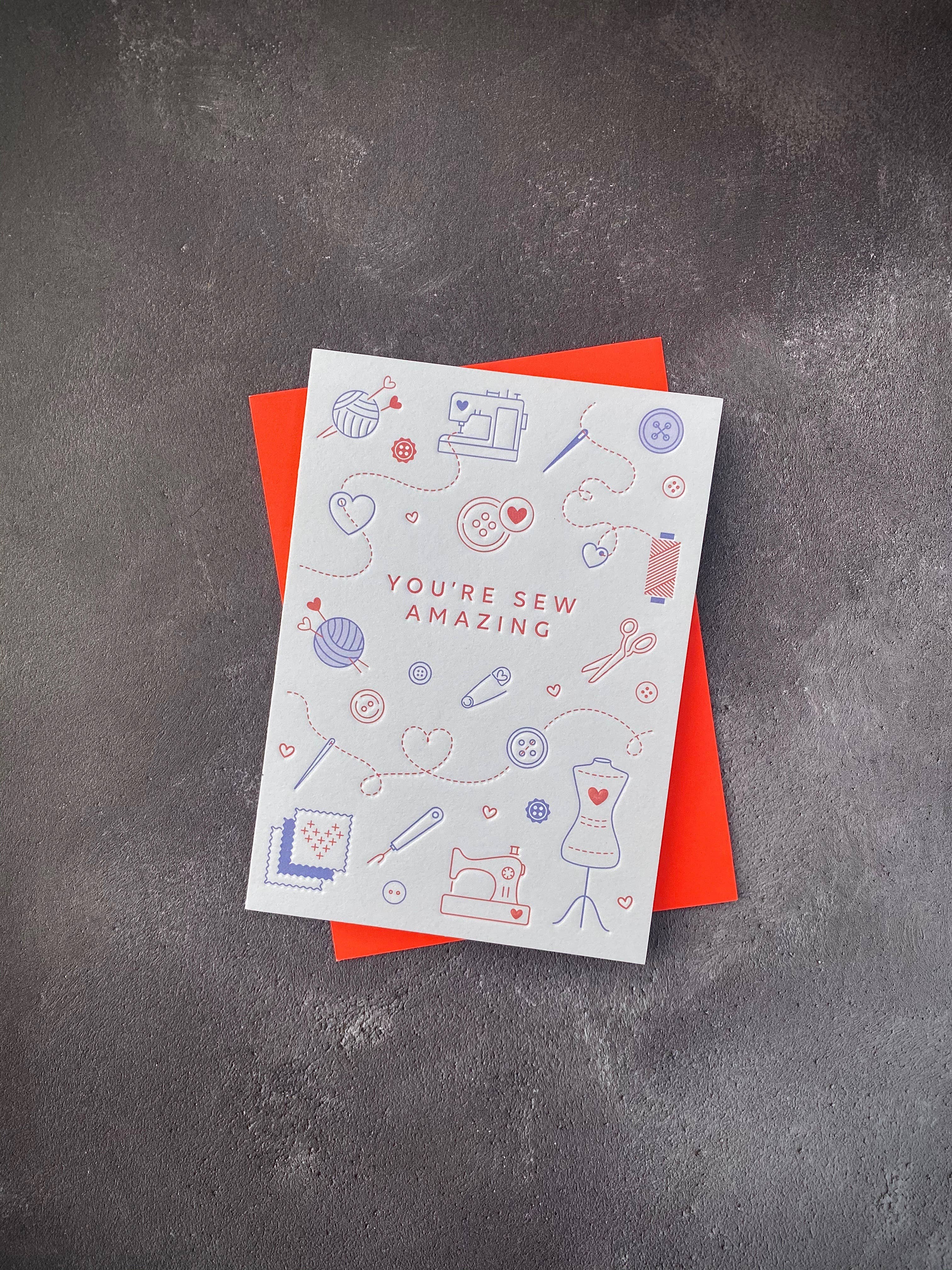 Heyyy Ltd - Vente Carte de vœux classique - Carte typographique You're Sew Amazing4