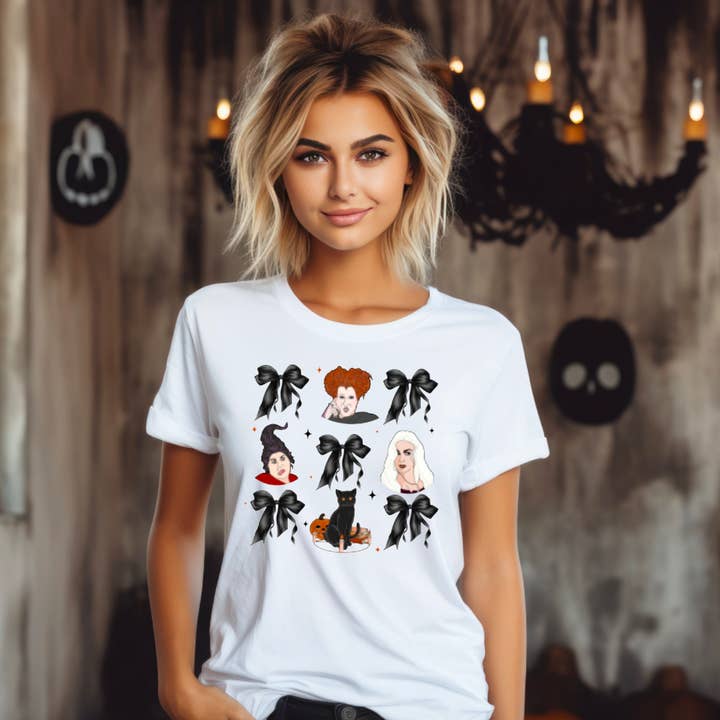 Hocus Pocus Bows Graphic Tee for wholesale by Tiny Sparrow Designs
