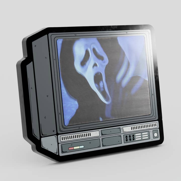 Épingle émaillée lenticulaire Ghostface 2,5" pour la vente par GoopyGoblins