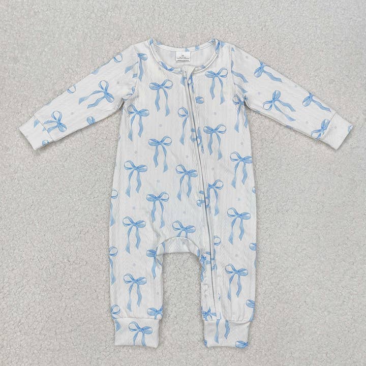 Baby Infant Girls Blue Bows Cable Knit Zip Rompers and other Purchase Wholesale pima cotton fabric. Free Returns & Net 60 Terms on Faire trending on Faire.