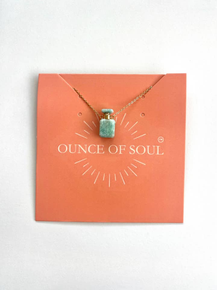Amazonite Creamation Bottle Necklace for wholesale by Ounce of Soul