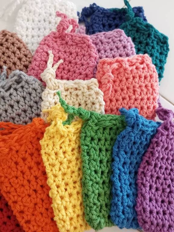 Sac économiseur de savon, sac à savon en coton, porte-savon à cordon pour la vente par Cold Stream Crafts