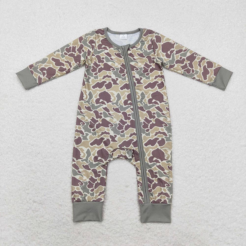 Aier Wholesale - Wholesale Sleepwear Set - Kids - Baby Boys Camo Bamboo Pajamas Rompers Sibling Clothes Sets1