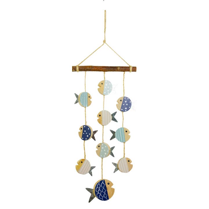 Nauticalia – wholesale Mobile – Wooden Fish Mobile 43cm