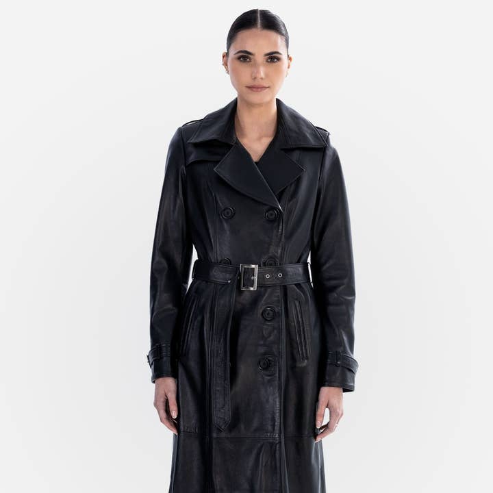 Adèle Leather Trench Coat and other Purchase Wholesale ep0618. Free Returns & Net 60 Terms on Faire trending on Faire.