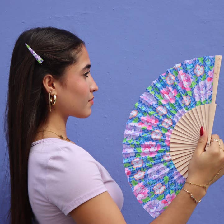 221hf Hand Fan 12 pack for wholesale by Kimono Clips
