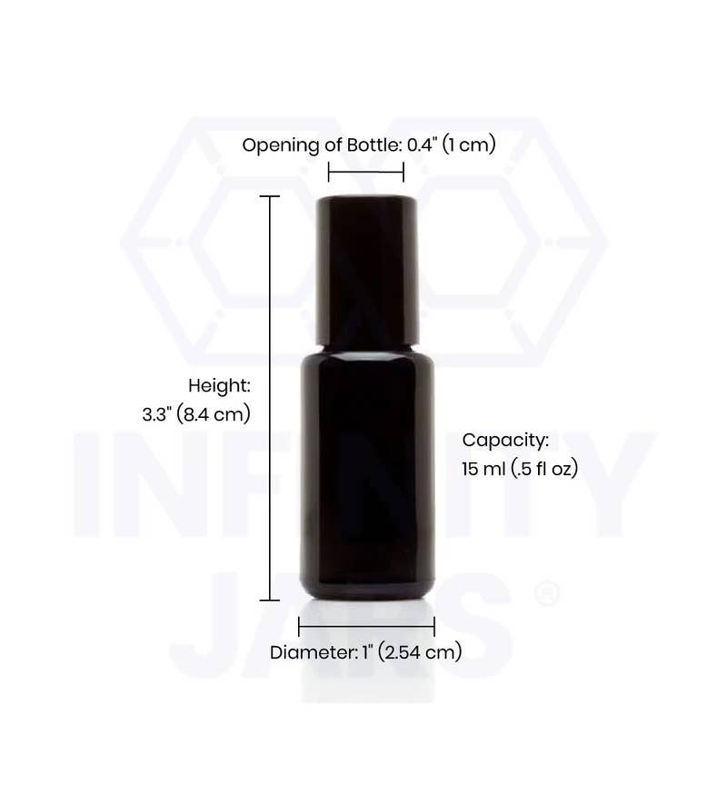 Infinity Jars - Vente Supports pour huile essentielle - Bouteille applicateur rouleau en verre de 15 ml2