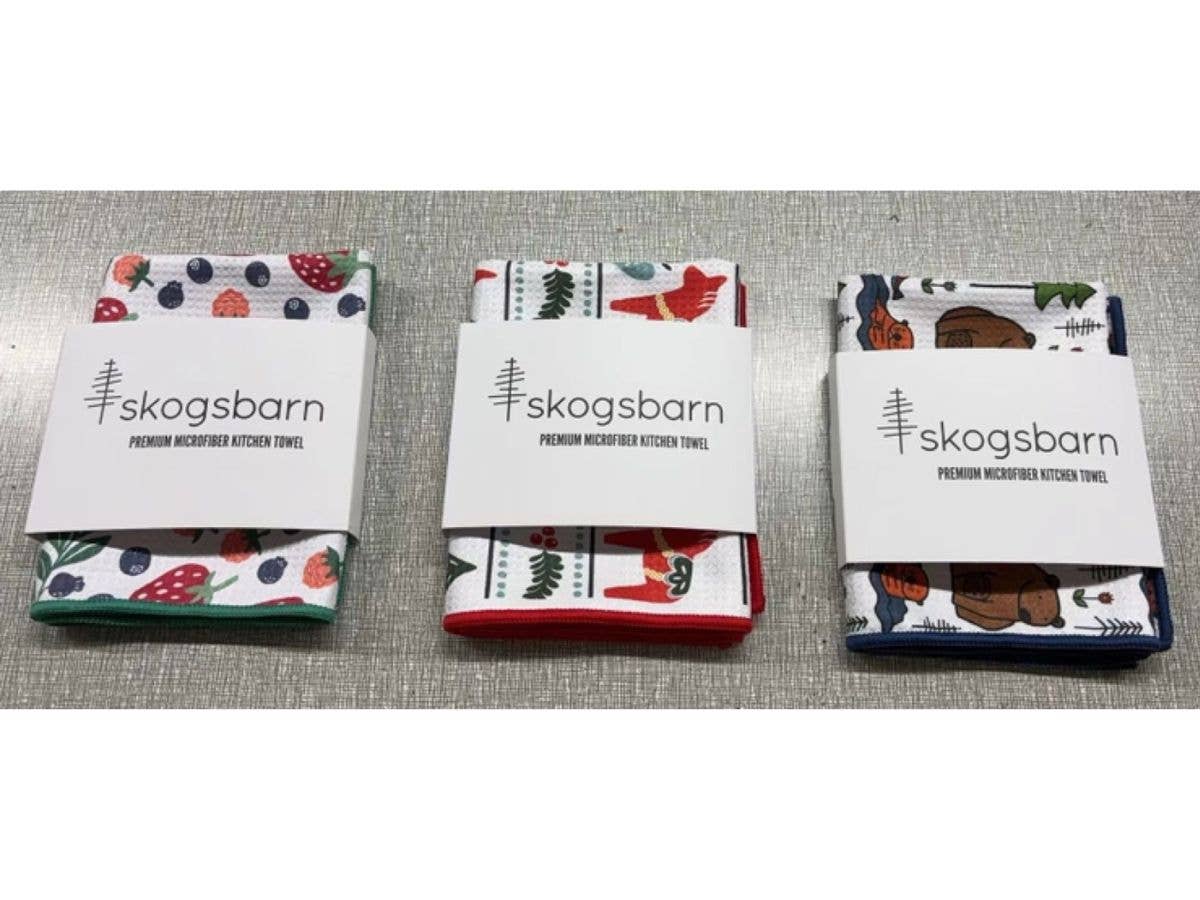 Skogsbarn - Wholesale Tea Towel - Microfiber Waffle Kitchen Towel- Wild Berries 2