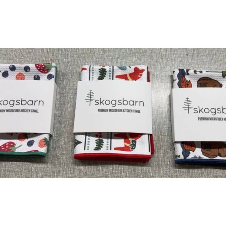 Skogsbarn - Wholesale Tea Towel - Microfiber Waffle Kitchen Towel- Dala Horse and Gnome3
