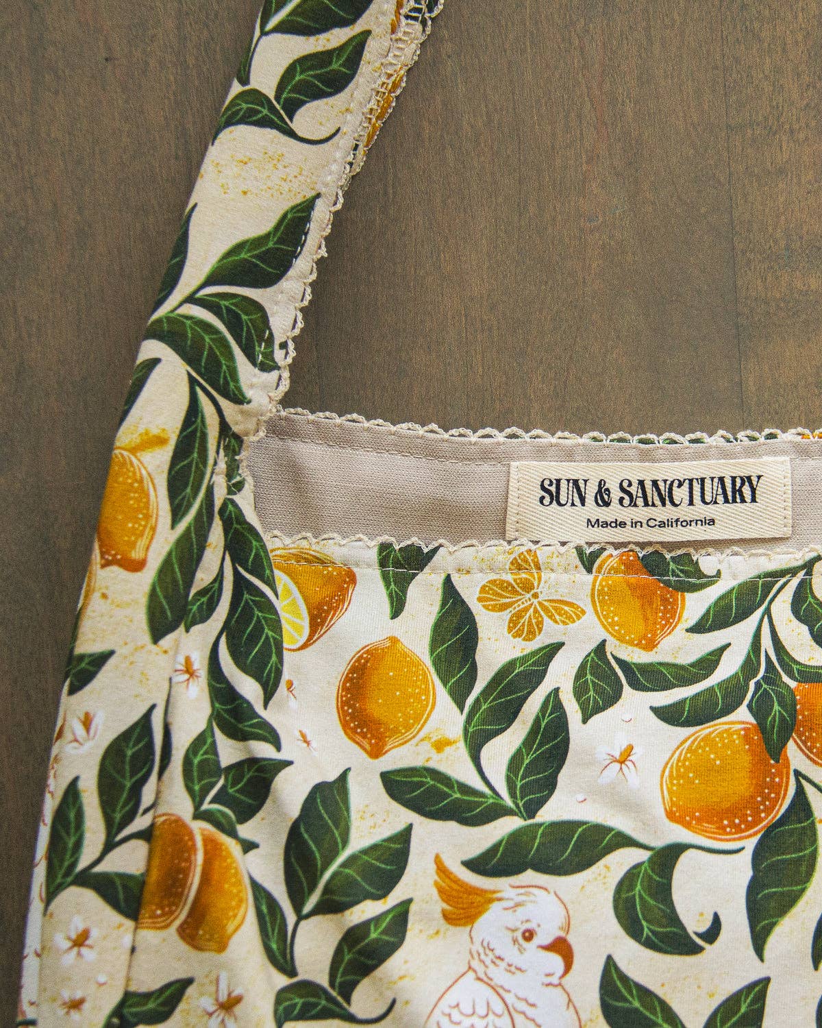Sun & Sanctuary - Wholesale Tote Bag - Women's - The Solvang Tote Bag in Lemons & Cockatoos1