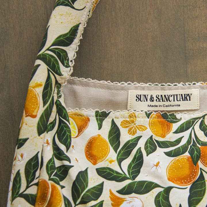 Sun & Sanctuary - Wholesale Tote Bag - Women's - The Solvang Tote Bag in Lemons & Cockatoos1