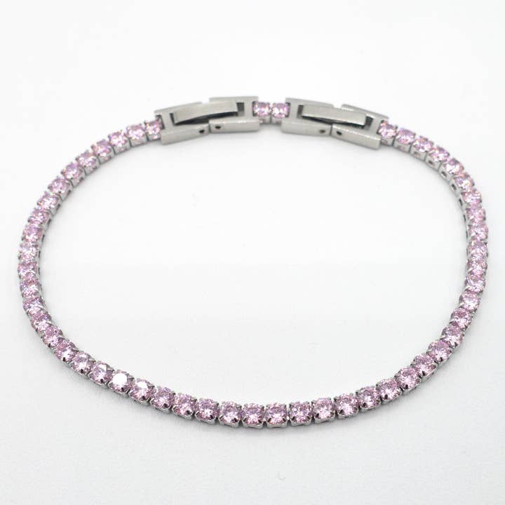 Daemon srls – Pulseira de ténis por atacado – ALICIA - Pulseira tennis de aço inoxidável com zircônia cúbica1