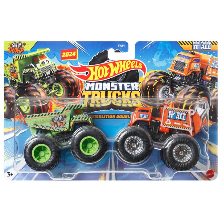 Toysmith - Wholesale Toy Car/Truck - Kids - Mattel Hot Wheels Demolition Doubles 2-Pack